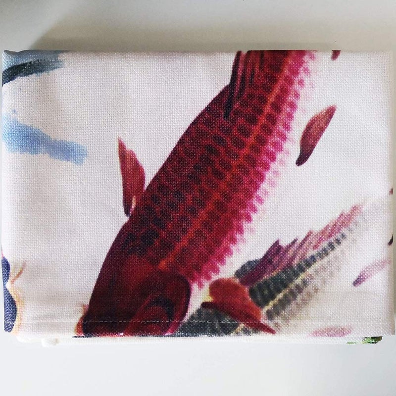 Ofat Home Chinese Ink Painting Doorway Curtain Carps Koi Fishes Japanese Noren Bring You Good Luck Tapestry for Wall Hanging Bedroom Divider Kitchen Partition Bathroom Door Decor, 33.5"x 59" - Image 2